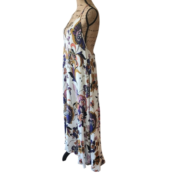 Reiss Mabel Floral Hankerchief Hem Asymmetrical Sundress Spaghetti Straps - 10 - Picture 6 of 11